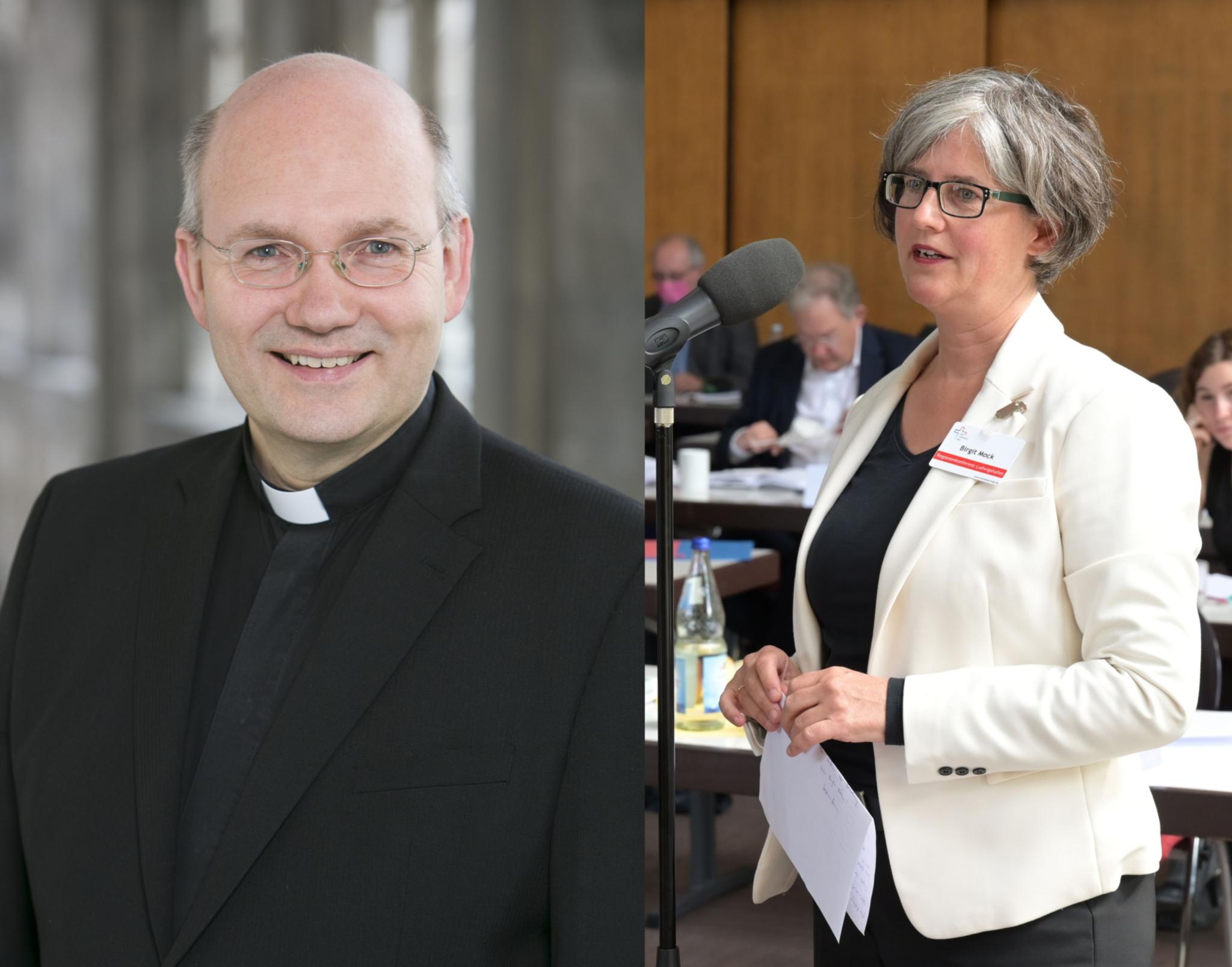 Birgit Mock und Bischof Dr. Helmut Dieser