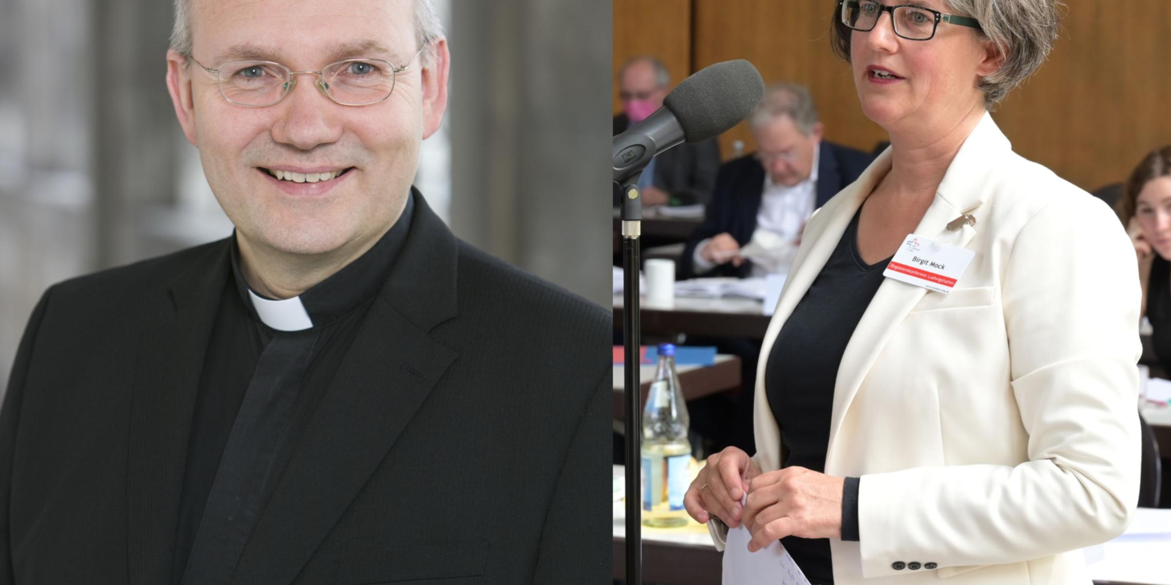 Birgit Mock und Bischof Dr. Helmut Dieser