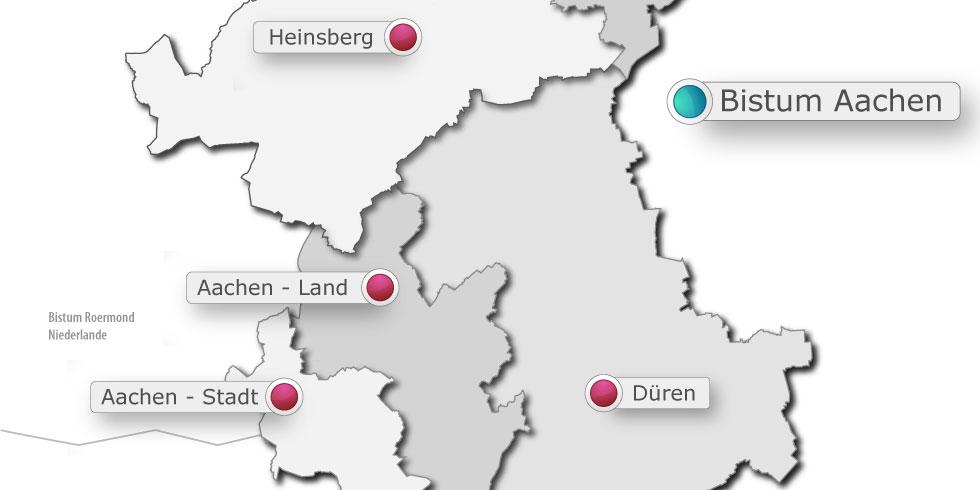 Bistumskarte - Regionen