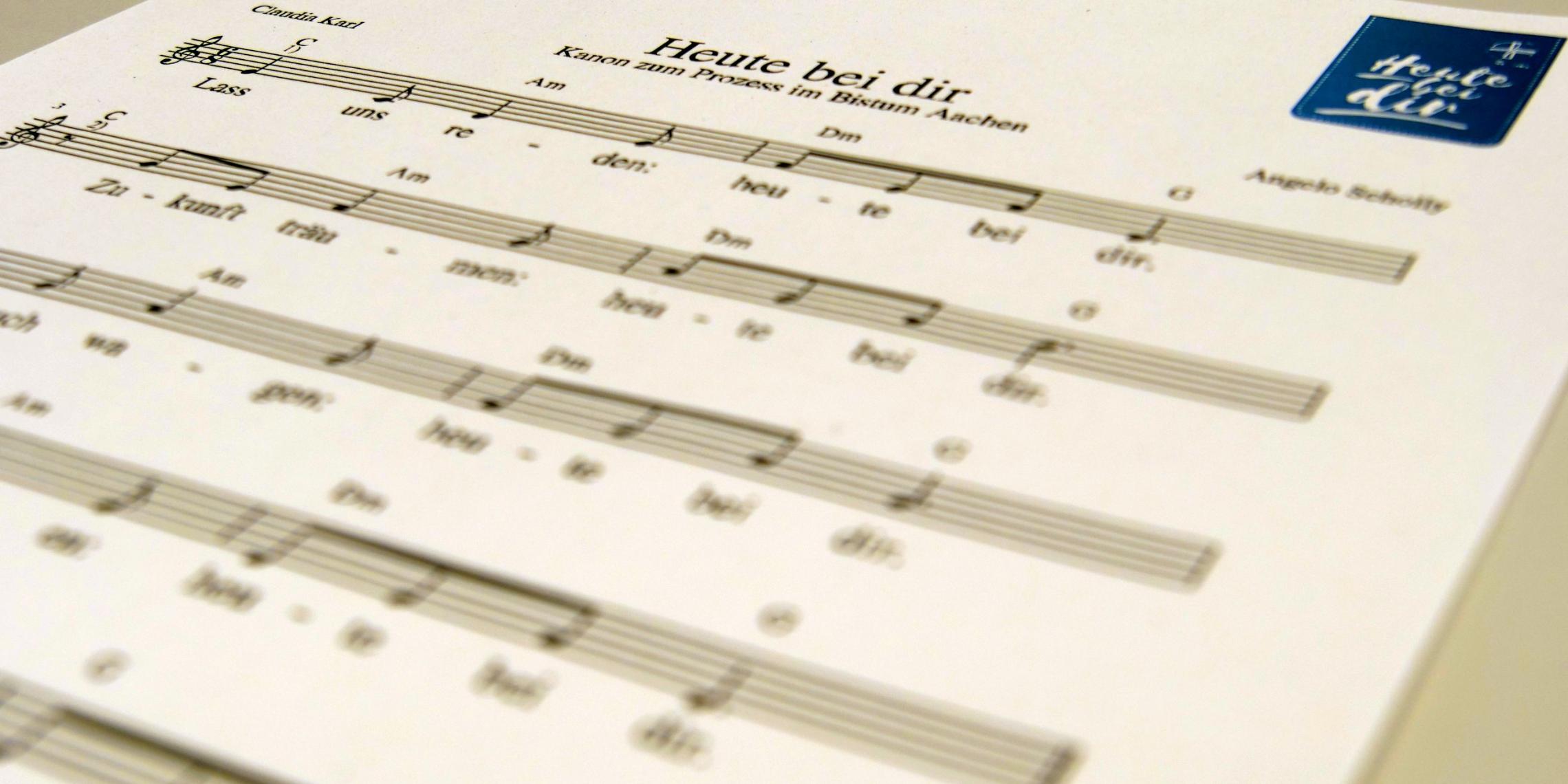 Noten - Heute bei dir - Lied