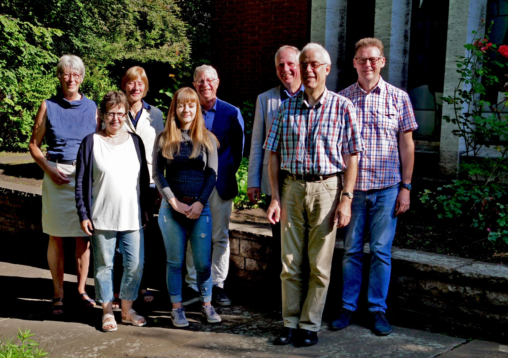 (v.l.) Annette Lenders (Bischöfliches Generalvikariat), Sigrid Cloerkes (Projekt Mönchengladbach), Dr. Adelheid Jacobs-Sturm (Krefeld), Kimberly Schmadtke (Projekt Mönchengladbach), Dr. Andreas Wittrahm (Diözesancaritasverband), Werner Reinhart (Bischöfliches Generalvikariat), Ralf Cober, Winfried Zeller (beide Projekt Jülich) (c) Bistum Aachen