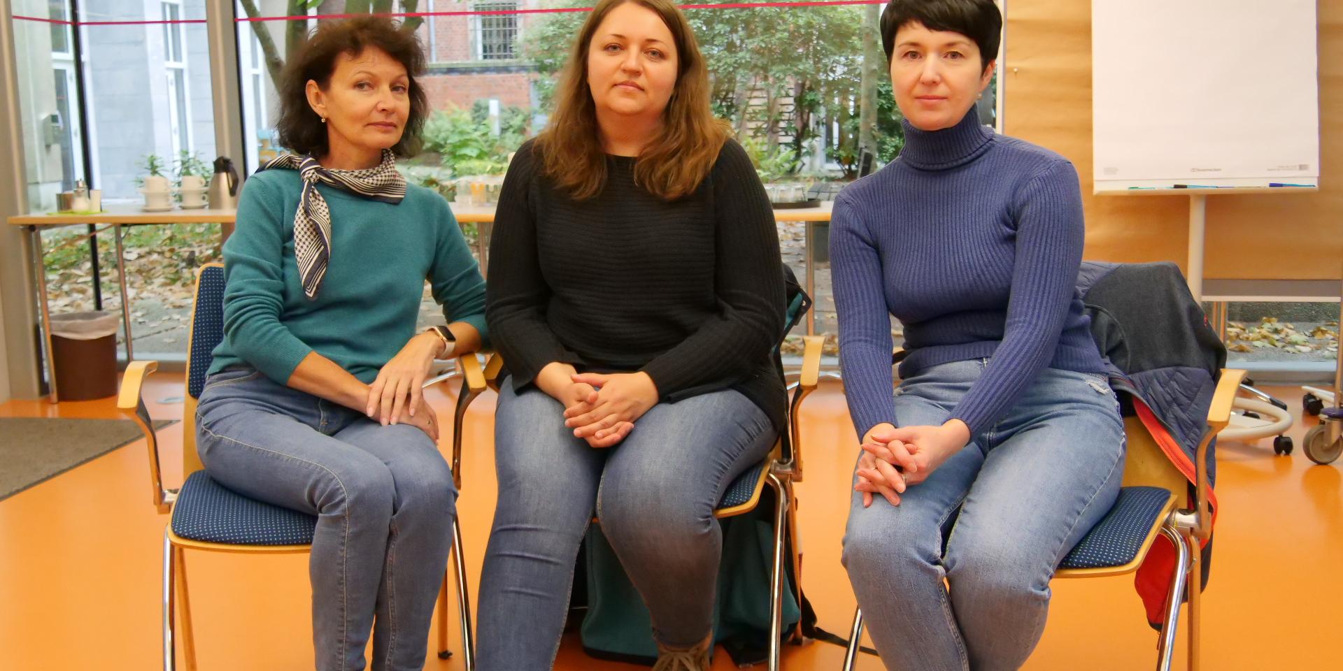 Inna Kotenko, Eleonora Vieski und Hanne Paramonova sind nach Ausbruch des Krieges in der Ukraine nach Deutschland geflüchtet.