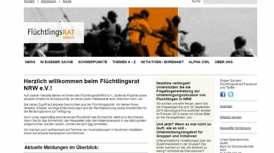 Flüchtlingsrat NRW (c) Screenshot / Flüchtlingsrat NRW