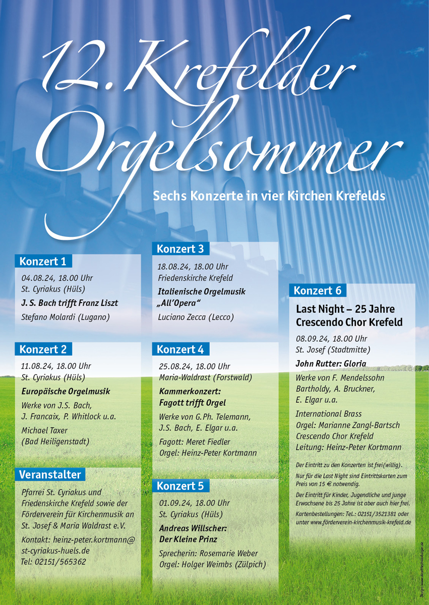 Orgelsommer 2024 (c) Pfarrei St. Cyriakus