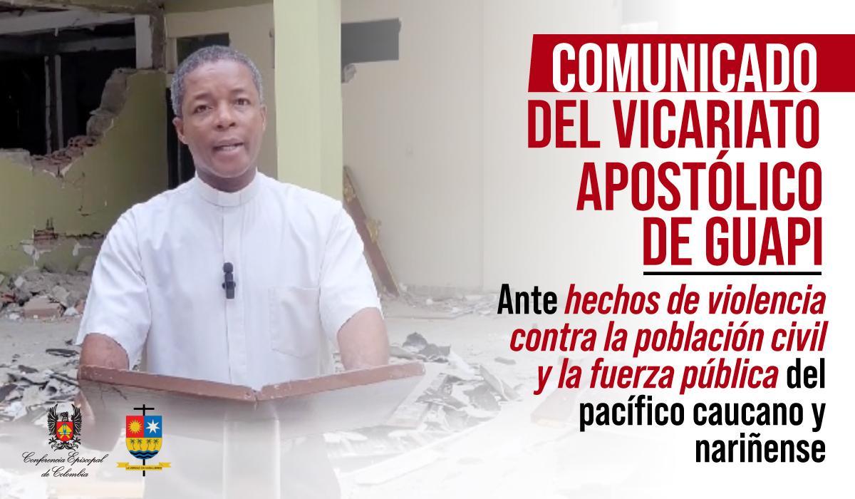Padre Arnulfo Moreno Quiñonez, der das derzeit vakante Vikariat Guapi als Provikar leitet, bei einer Erklärung nach dem Anschlag von Guapi.