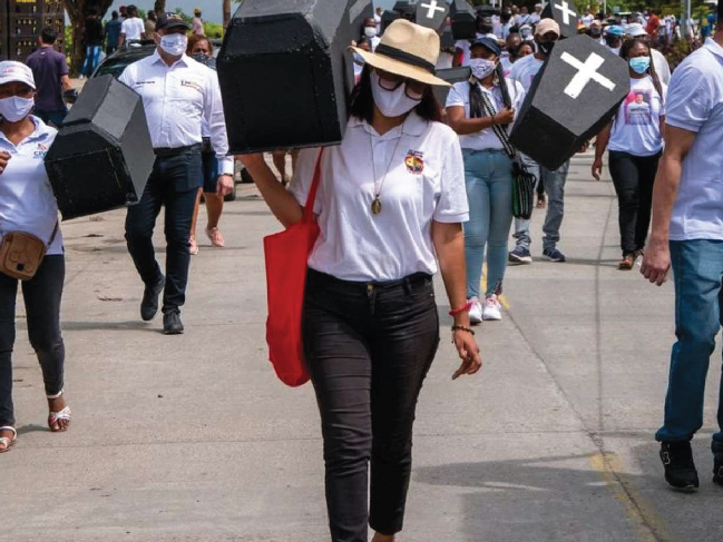 Demonstranten in Quibdó