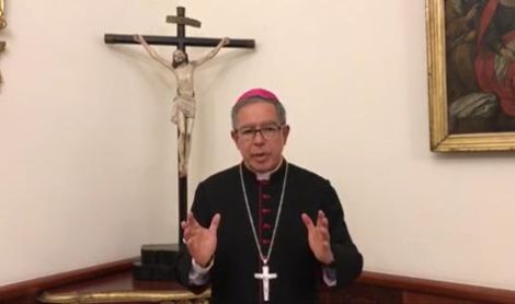 Monseñor Luis José Rueda in seiner Videobotschaft (c) CEC