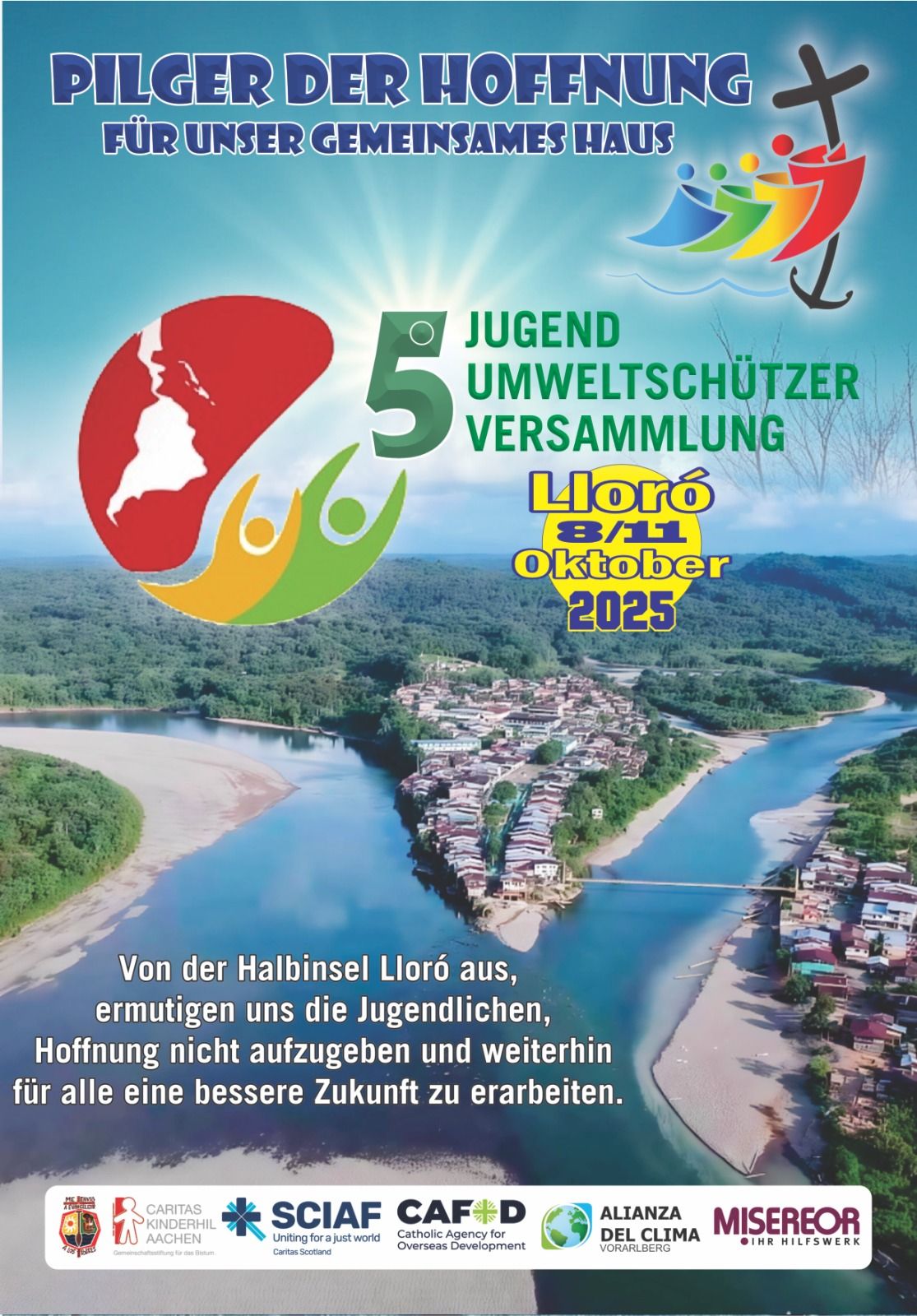Plakat des 5. Jugend-Umweltschutz-Treffens in Lloró.