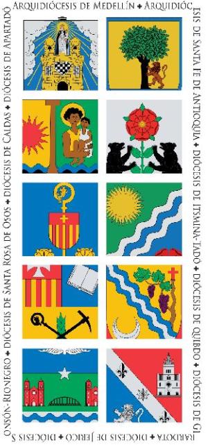 Bistumswappen der beteiligten Diözesen