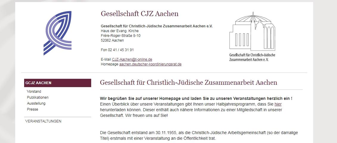 Gesellschaft für christl. jüdische Zusammenarbeit Aachen e. V. (c) Gesellschaft für christl. jüdische Zusammenarbeit Aachen e. V.