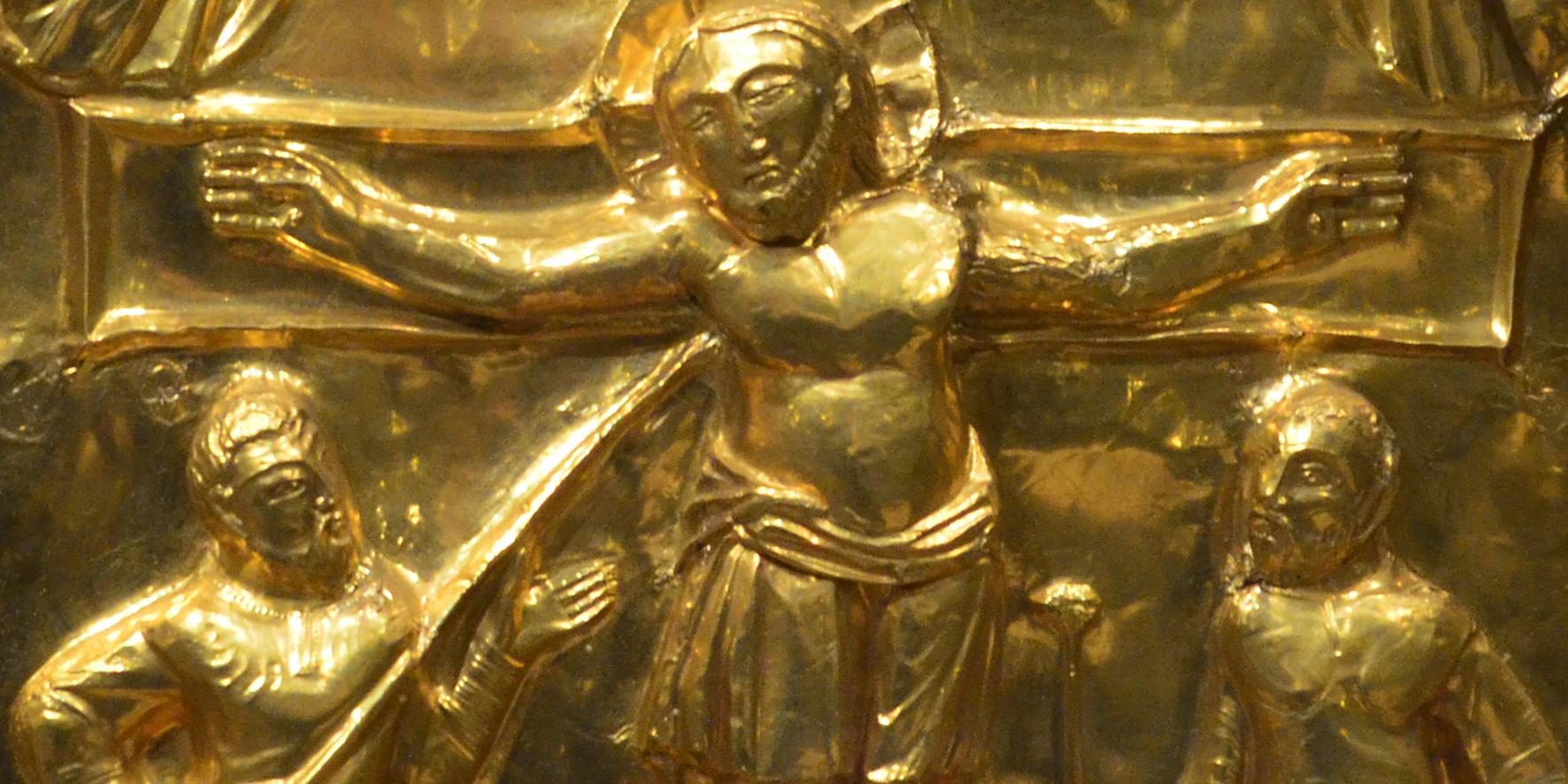 Kreuzigung, Detail aus der Pala d'oro im Aachener Dom