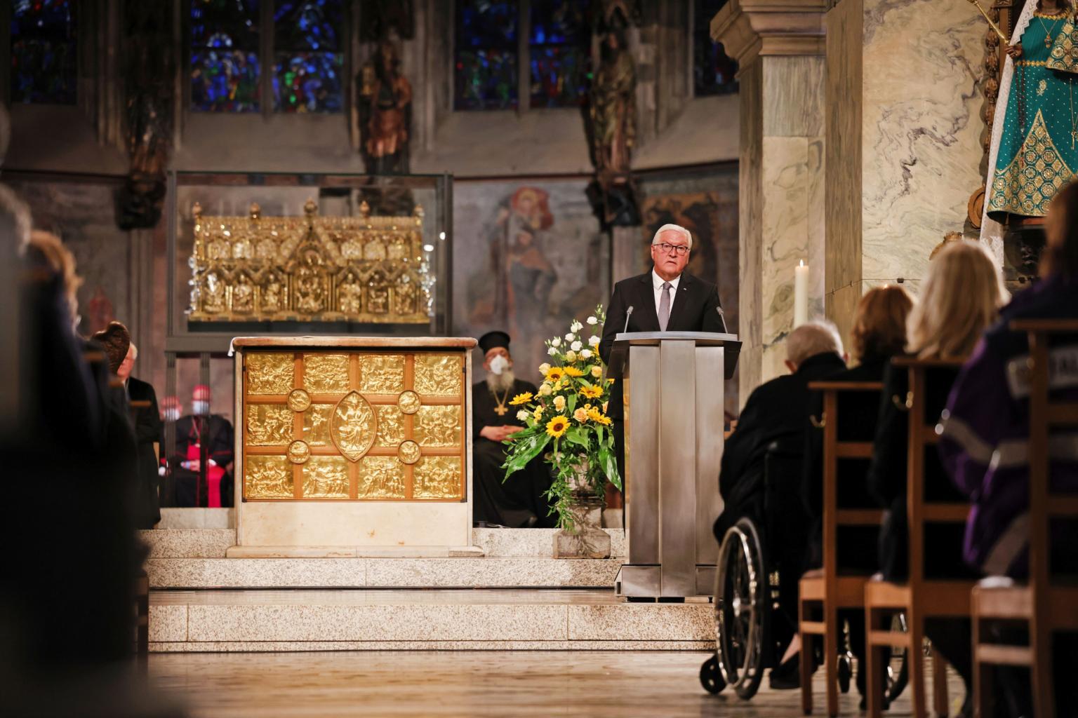 Bundespräsident Frank-Walter Steinmeier bei seiner Ansprache (c) Bistum Aachen - Andreas Steindl
