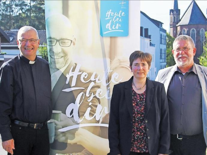 Die Neuen für Aachen-Land: Regionalvikar Hannokarl Weishaupt, Erdmute Söndgen als Ehrenamtliche und Pastoralreferent Norbert Franzen.