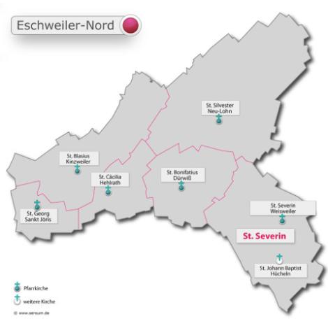 Karte Aachen-Land Eschweiler-Nord (c) Pfarrei St. Marien
