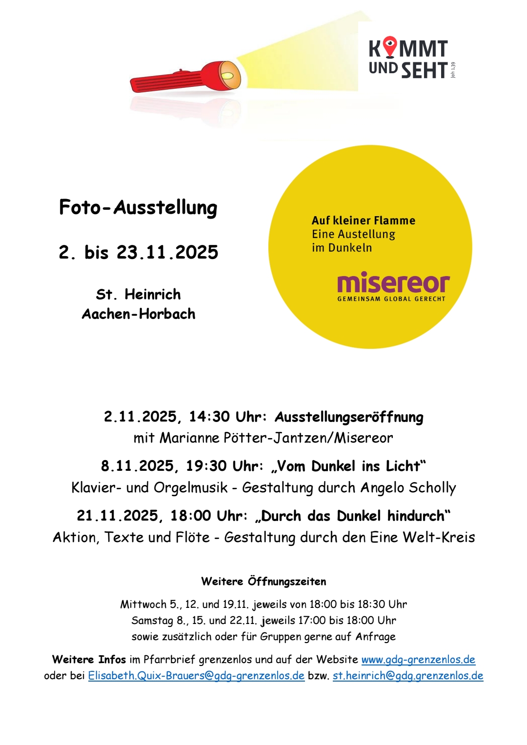 Plakat zur Ausstellung mit Terminen