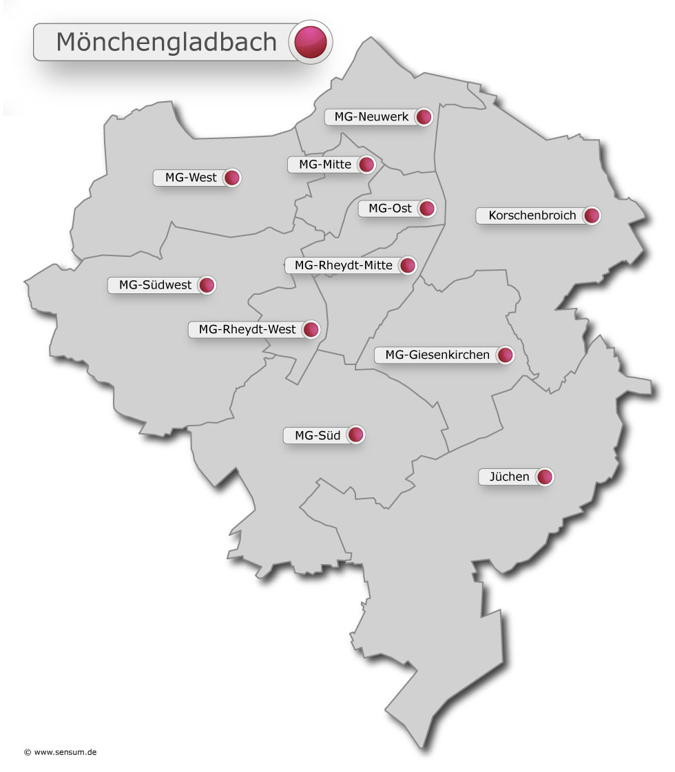 Karte Kirche in der Region Mönchengladbach (c) sensum.de