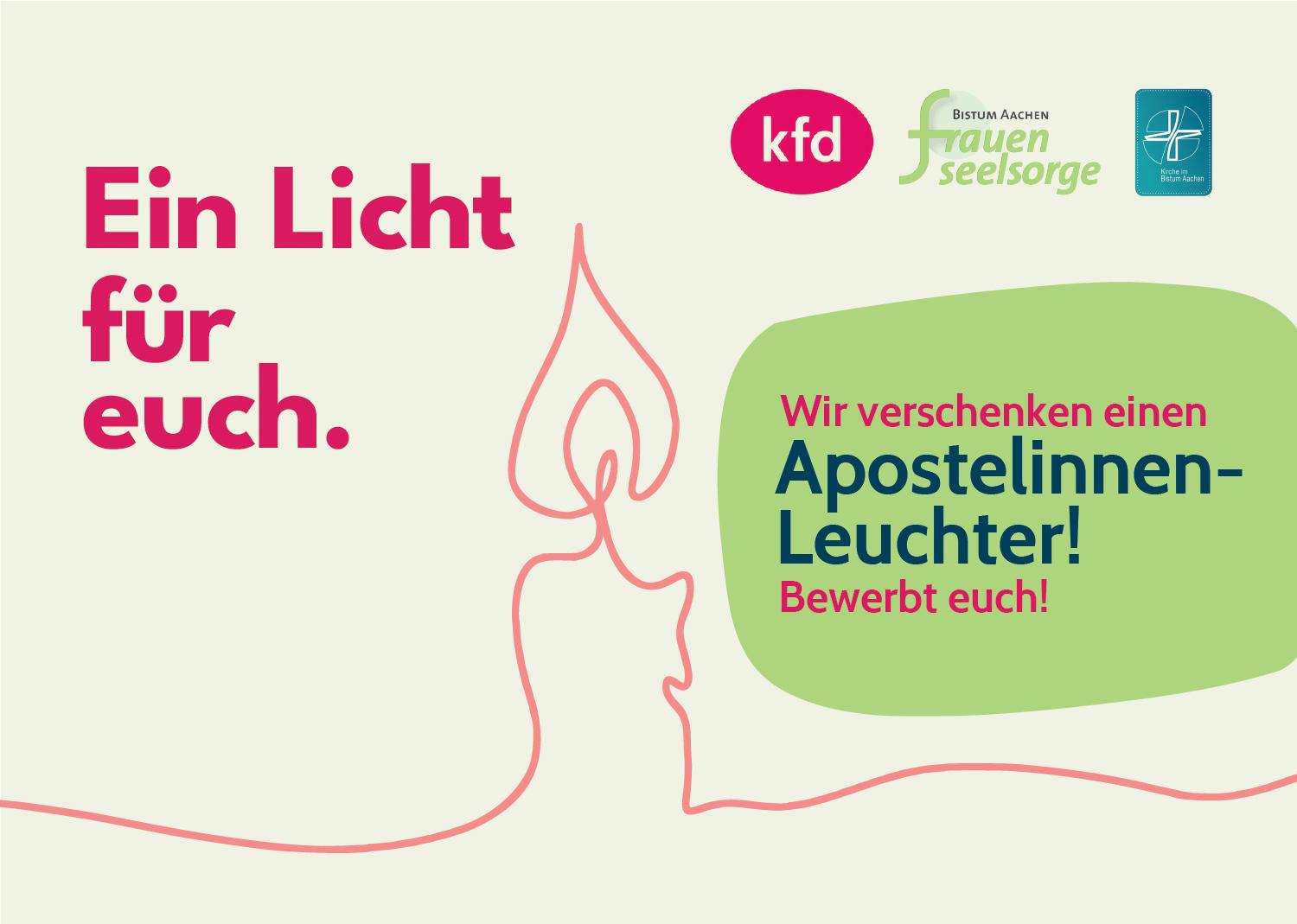 Postkarte Aktion Apostelinnen-Leuchter cover