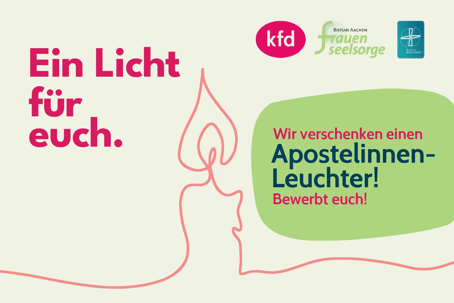 Postkarte Aktion Apostelinnen-Leuchter cover