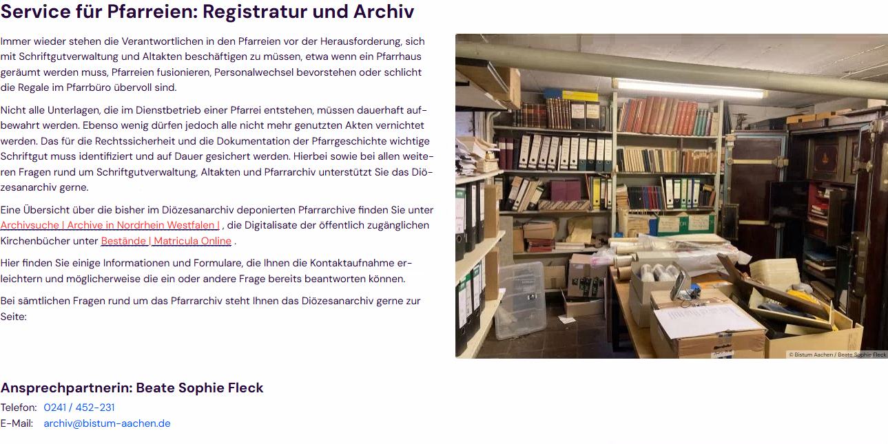 Serviceseite Pfarreien