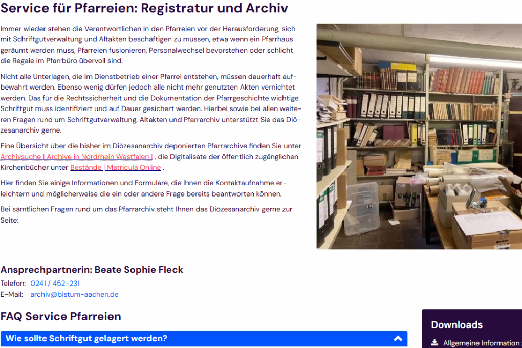 Serviceseite Pfarreien