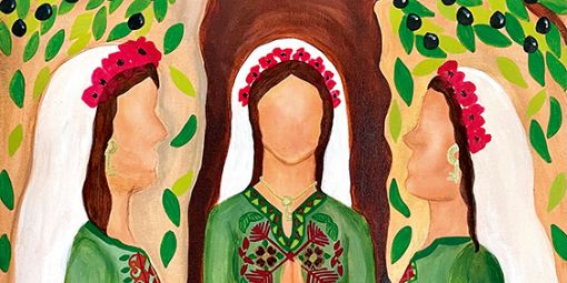 'Praying Palestinian Women' von der Künstlerin Halima Aziz,