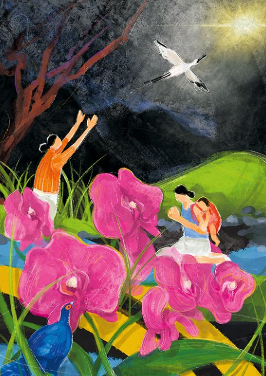 Bild zum Weltgebetstag 2023 mit dem Titel “I Have Heard About Your Faith” von der taiwanischen Künstlerin Hui-Wen Hsiao. (c) 2021 World Day of Prayer International Committee, Inc.