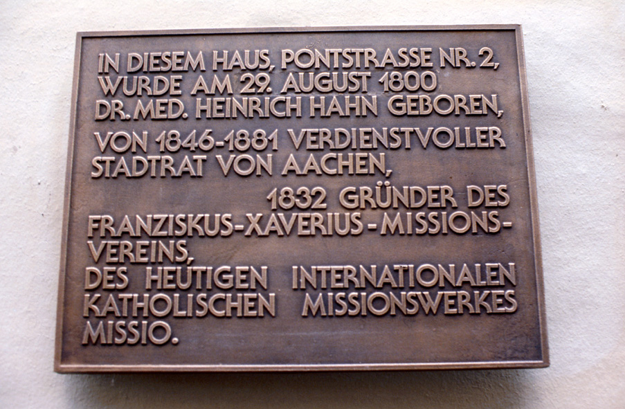 Gedenktafel am Haus in der Pontstraße