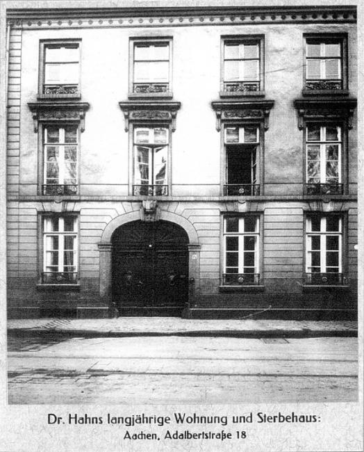 Dr. Hahns langjähriges Wohn- und Sterbehaus in Aachen, Adalbertstraße 18 (c) missio