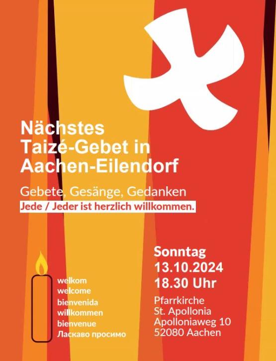 Nächstes Taize Gebet Oktober