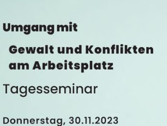 Tagesseminar: Umgang mit Gewalt und Konflikten am Arbeitsplatz