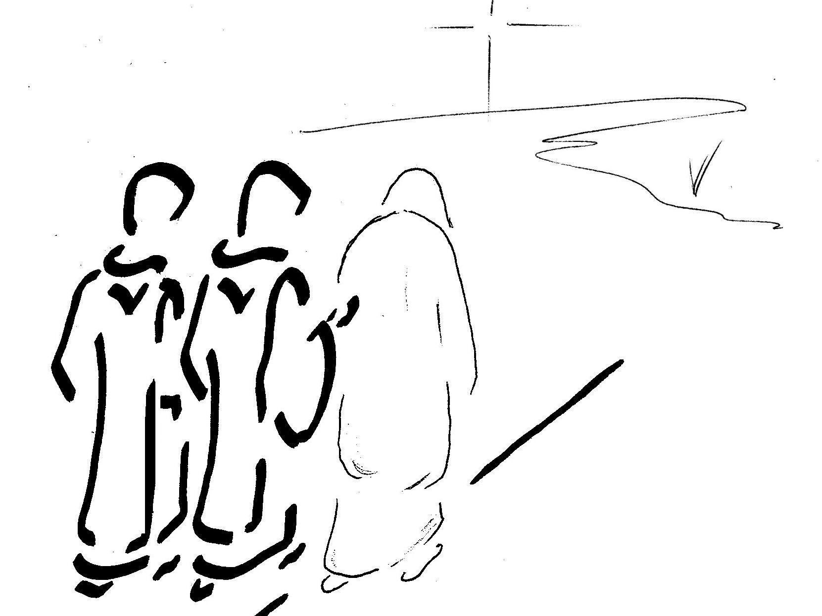 Emmaus - Variation - fr a021 - Kreuz-Landschaft