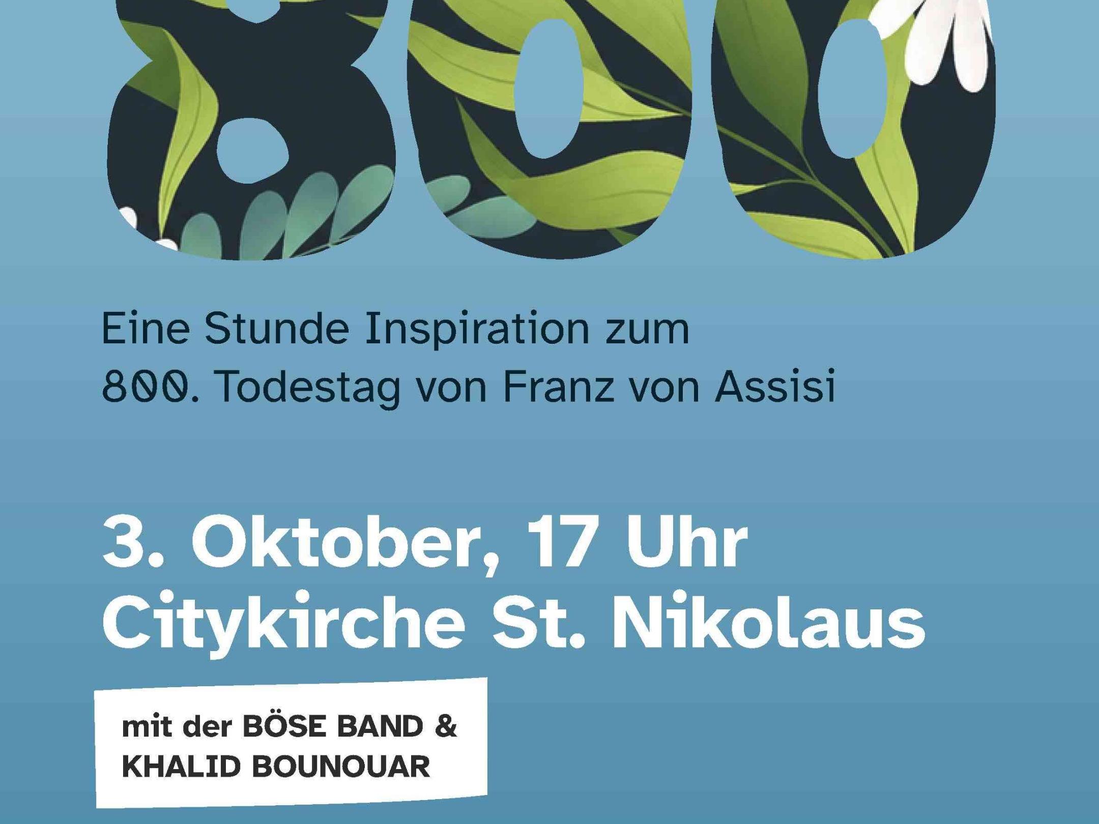 Einladung zur Veranstaltung „Franziskus 800“