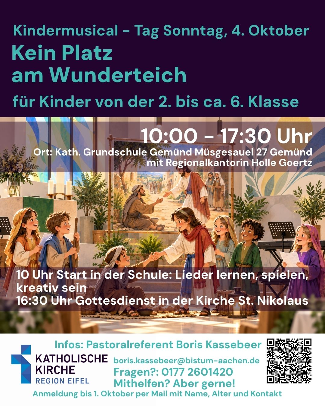 Flyer Kinderbibelmusical Gemünd 04.10.2026