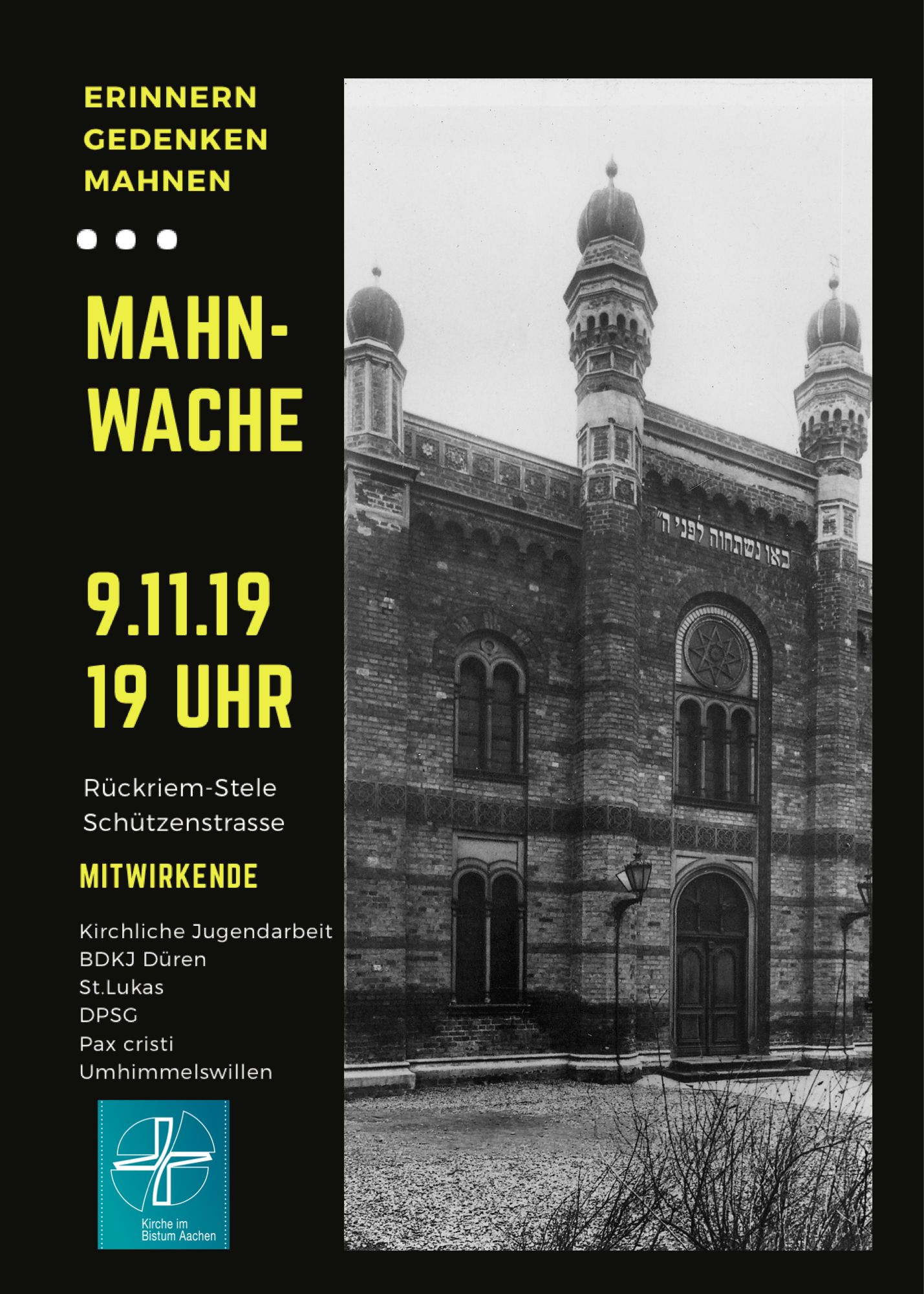 Mahn- Wache  9.11.19 19 uhr