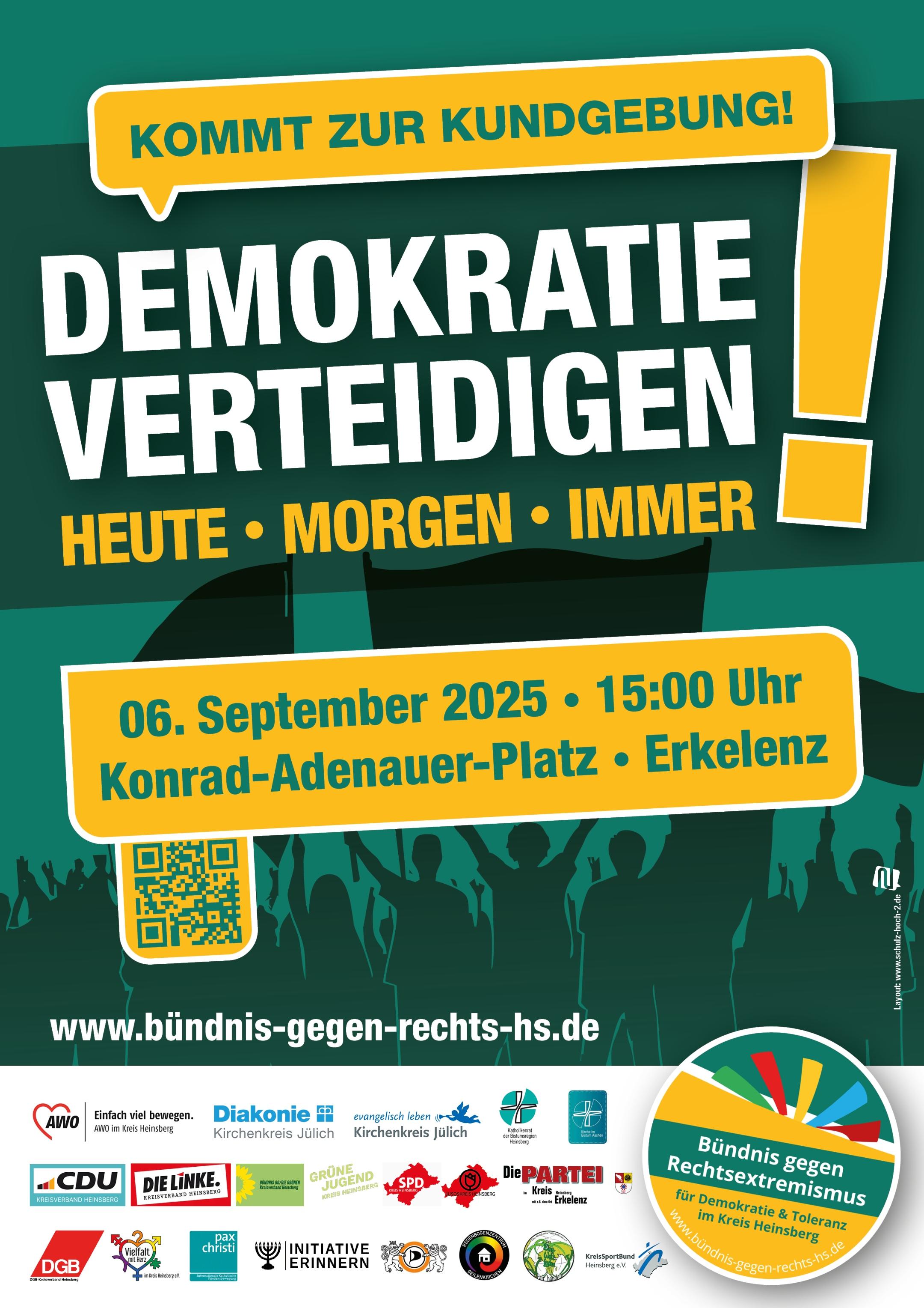Plakat Kundgebung Demokratie verteidigen