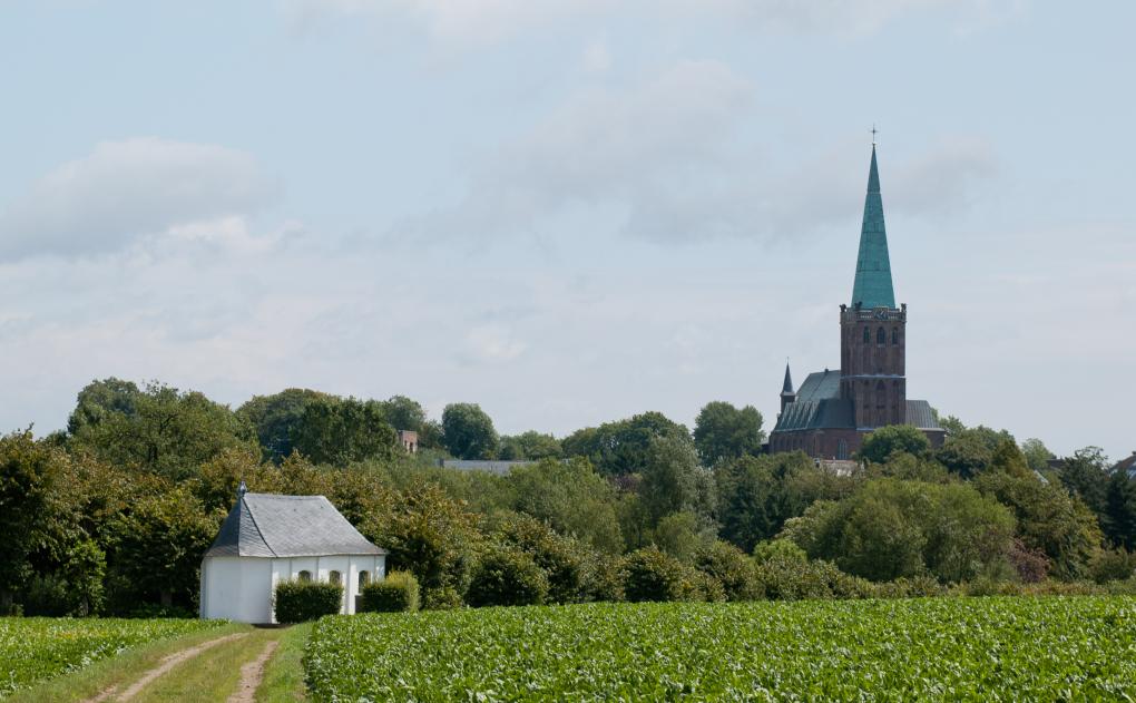 Blick auf Schlangenkapellchen und St. Gangolf