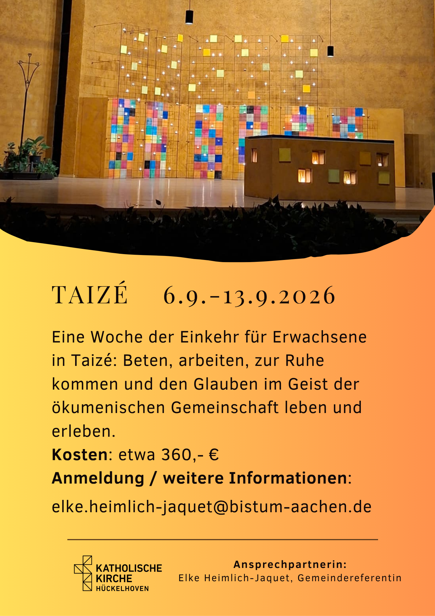 Taizéfahrt Plakat