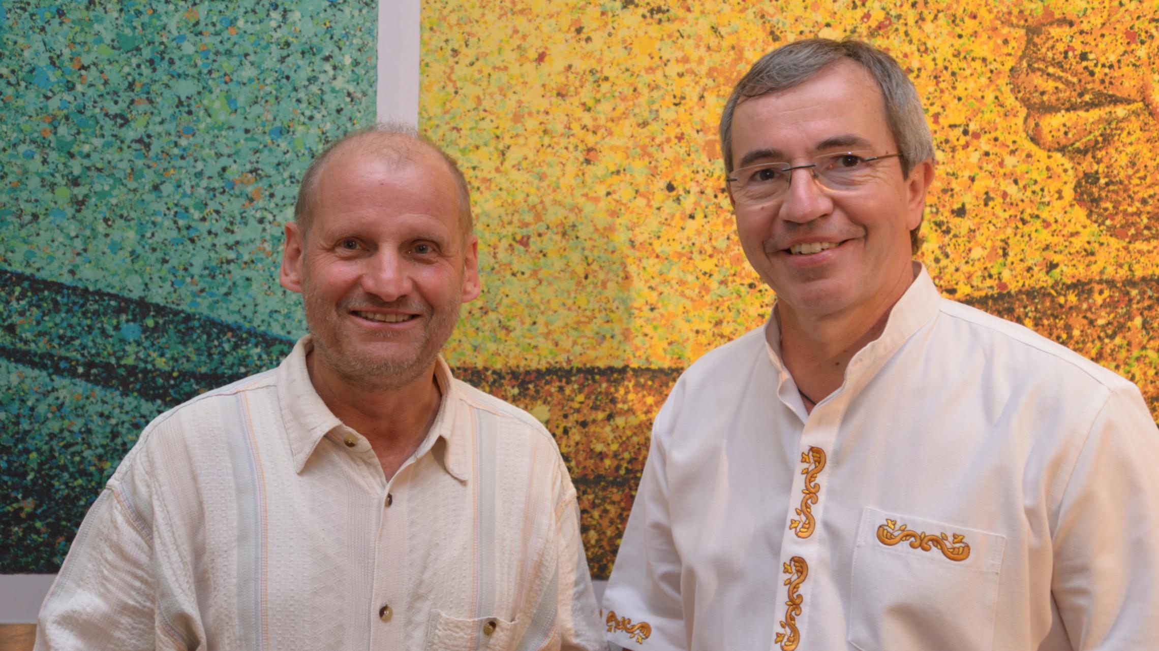 Hauptgeschäftsführer Pirmin Spiegel, MISEREOR, und Pater Michael Heinz, Adveniat.