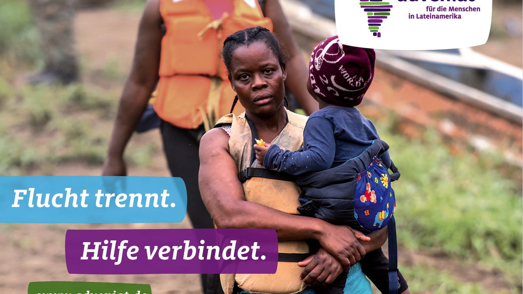 Mit der Aktion „Flucht trennt. Hilfe verbindet.“ Ruft das Lateinamerika-Hilfswerk Adveniat in diesem Jahr zur Solidarität mit den Flüchtenden in Lateinamerika und der Karibik auf.