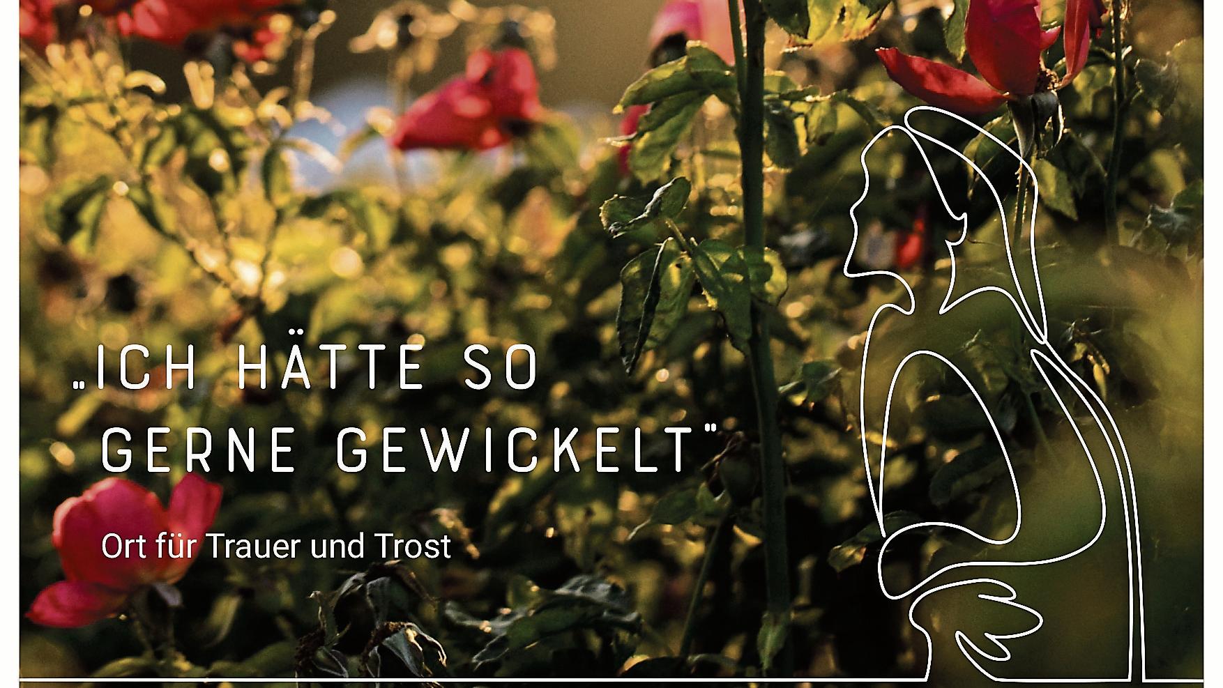 Das Angebot 'Ich hätte so gerne gewickelt' findet seinen Ort im Klostergarten der Schervierschwestern zwischen blühenden Rosen.