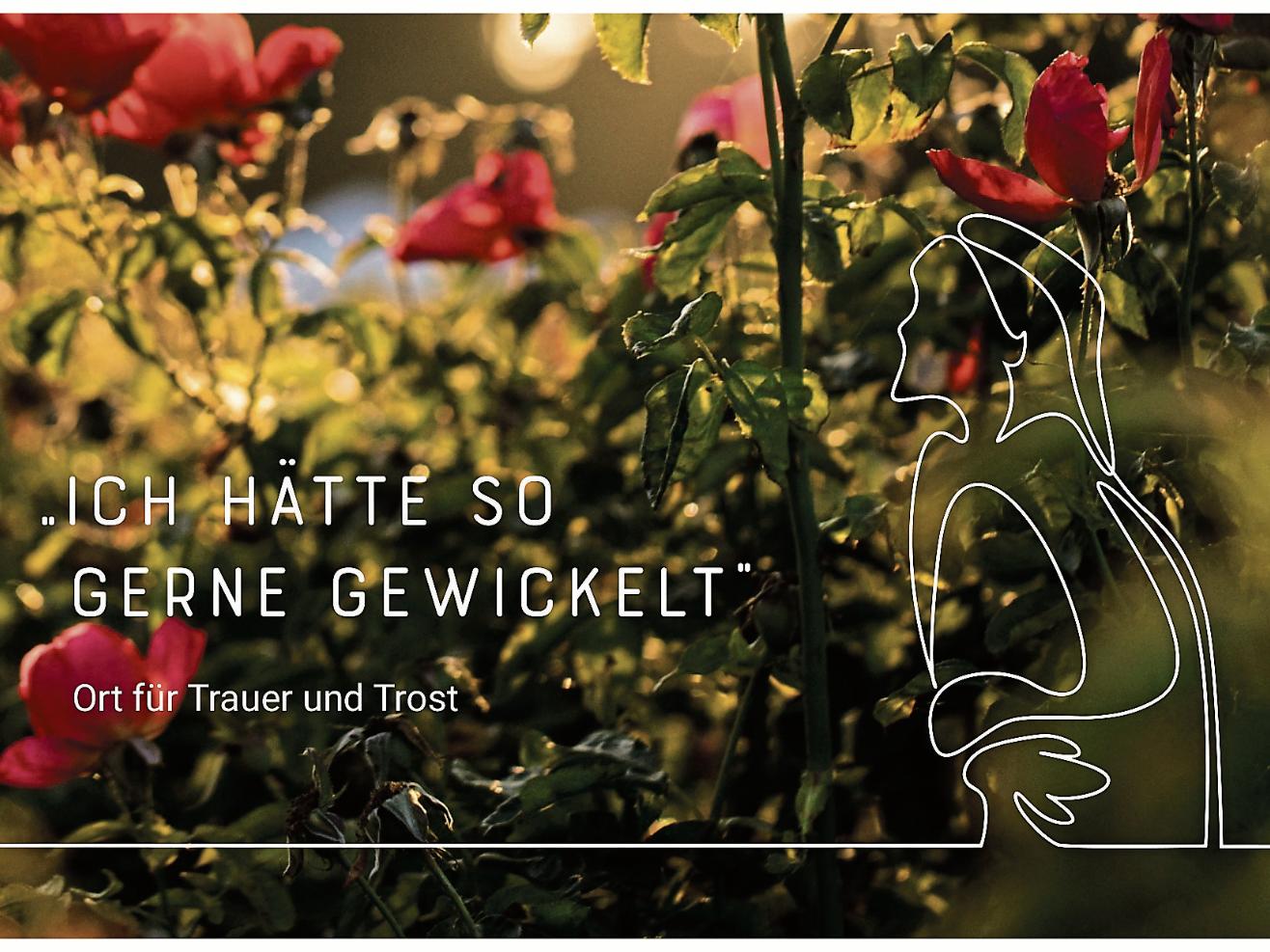 Das Angebot 'Ich hätte so gerne gewickelt' findet seinen Ort im Klostergarten der Schervierschwestern zwischen blühenden Rosen.