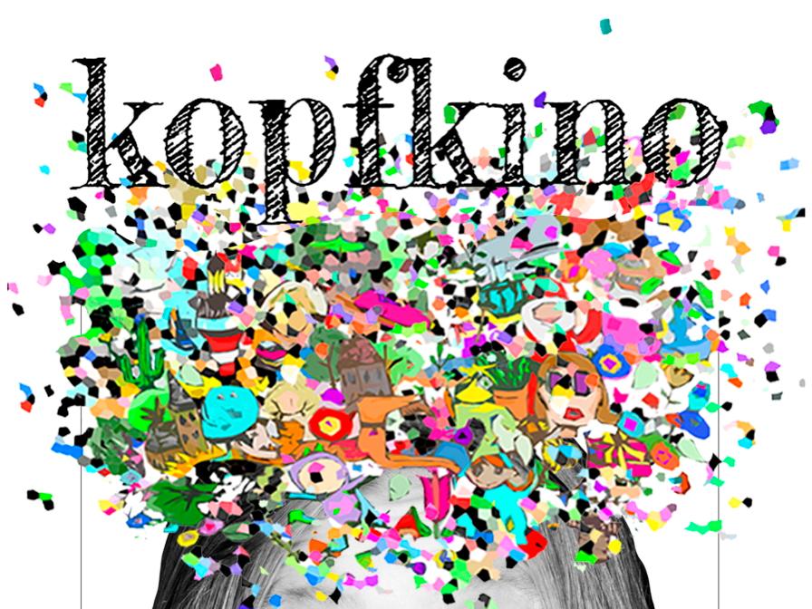 Das Logo der Ausstellung „Kopfkino“ ist aus einem Bild der Wanderausstellung „Schubladen“ entwickelt worden.