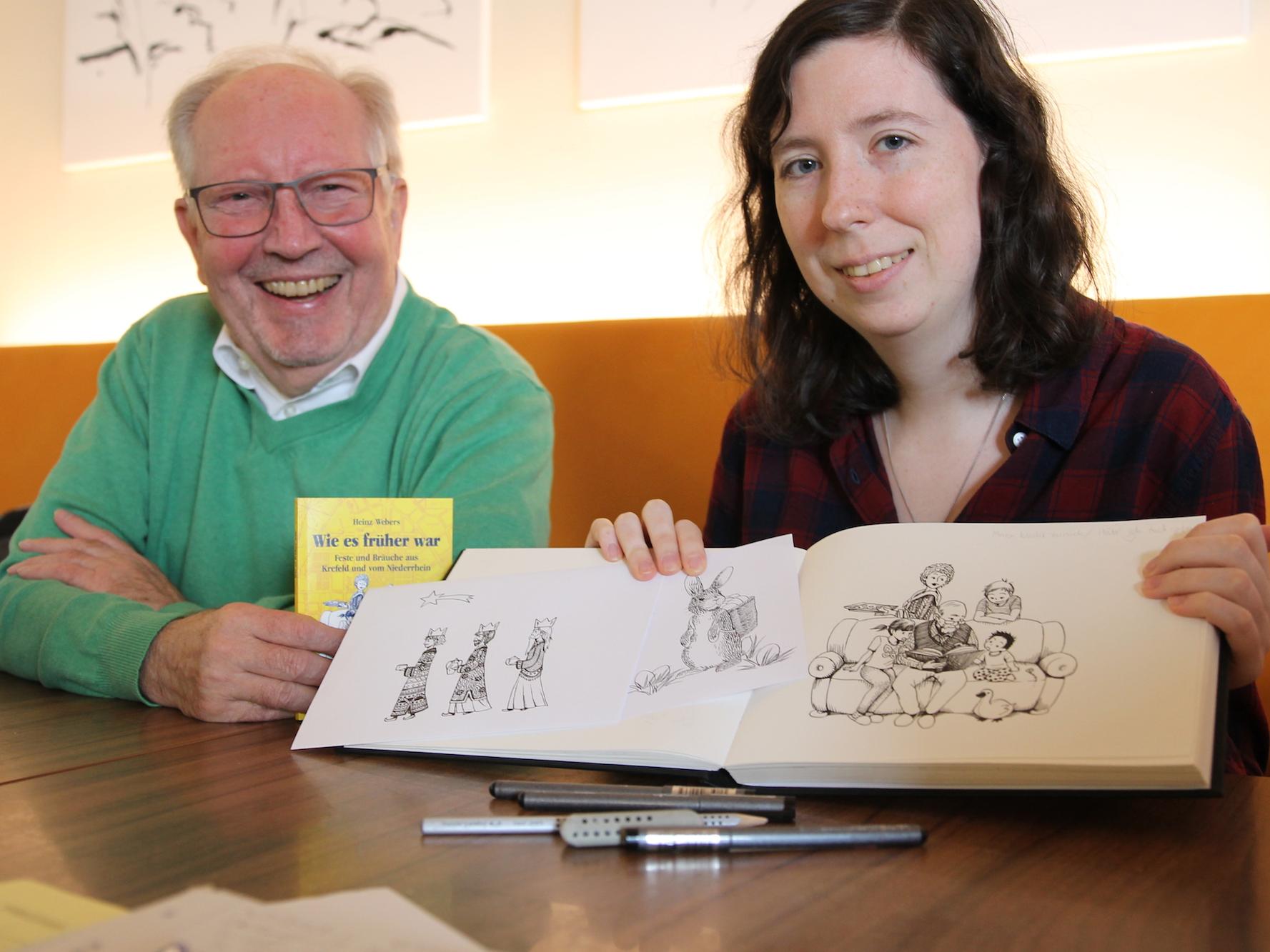 Ein gutes Team: Zu Heinz Webers’ Geschichten zu Bräuchen und Festen entwarf Susanna Welzel die liebevoll gestalteten Zeichnungen.