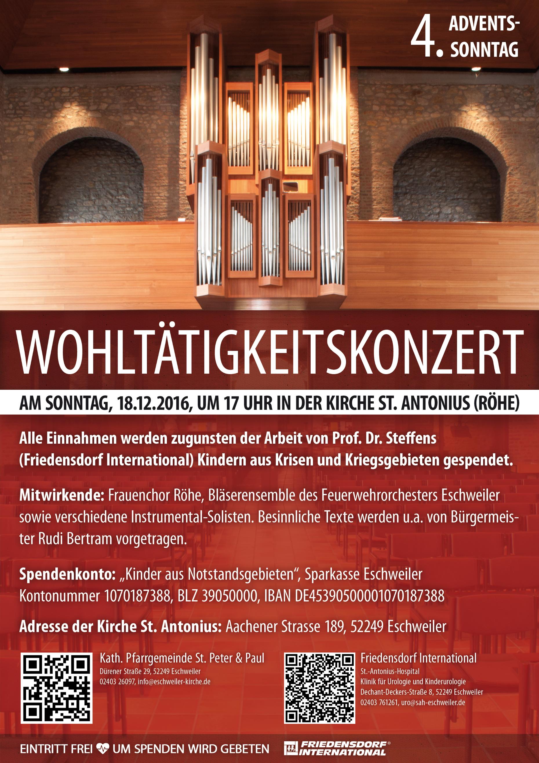 2016 Plakat Wohltätigkeitskonzert Advent (c) Robert Stiller