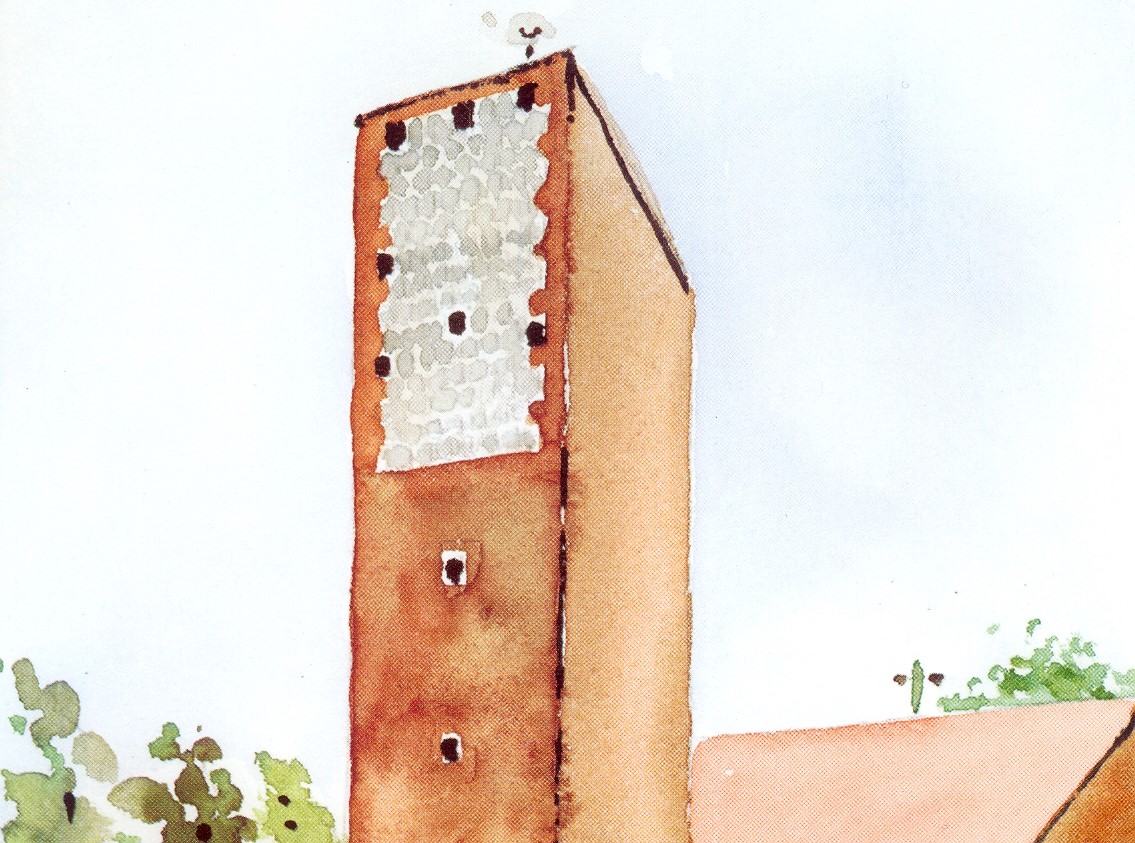 Aquarel Kirche Herz Jesu von Jochen Jung Ausschnitt