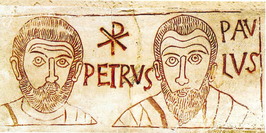 Kirchenväter Petrus und Paulus
Katakomben in Rom, 4. Jh.