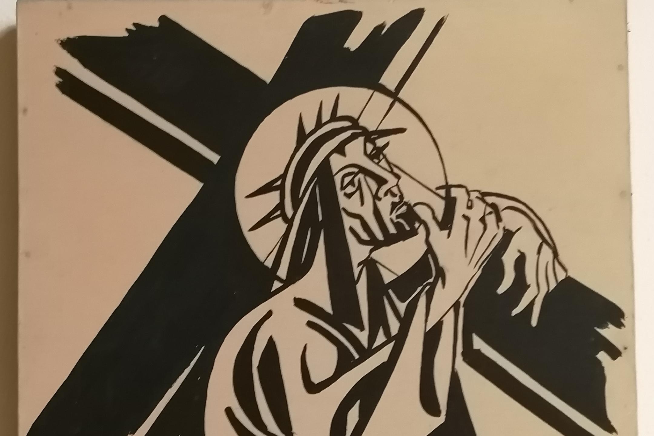 Andrea Felden, Kreuzweg 2 (Jesus wird mit Kreuz beladen), Kloster Maria Frieden