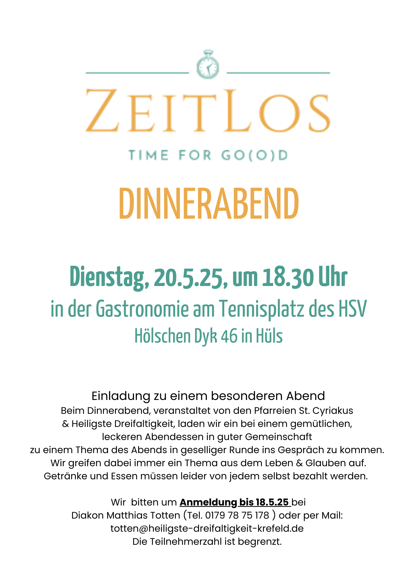Dinnerabend am 20.05.2025