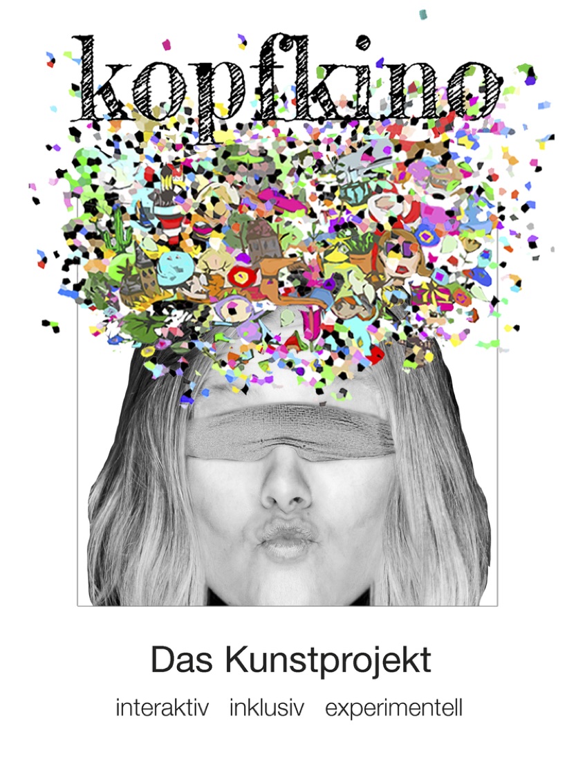 Frauenkopf mit Konfetti mit Untertitel.t | Pressefotos