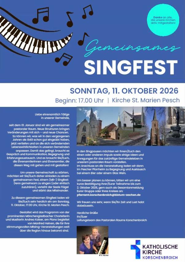 Gemeinsam Singen - Danke an alle Aktiven in unseren Kirchen